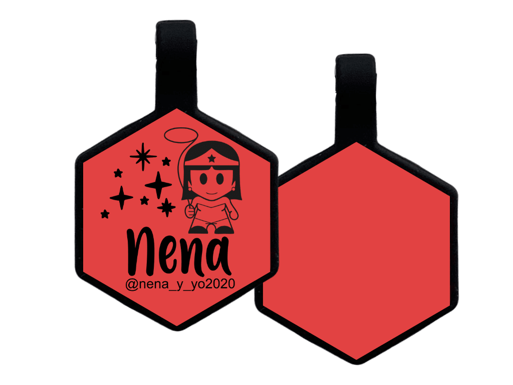 PLACA DE IDENTIFICACIÓN HEXÁGONO - WONDER WOMAN11