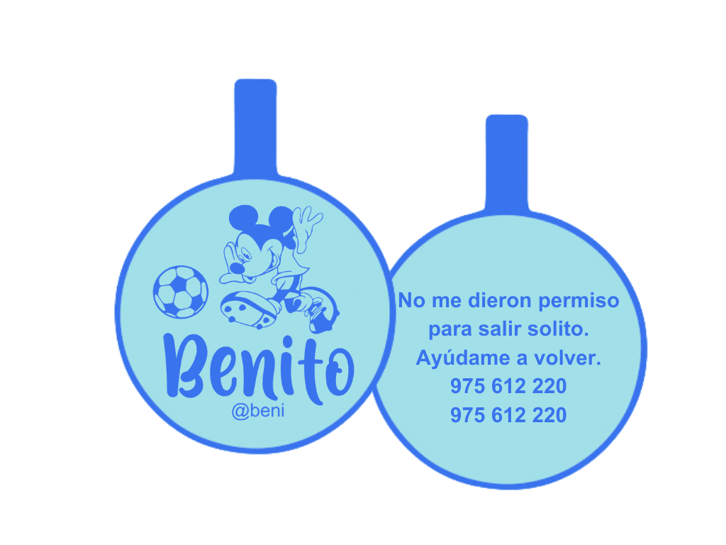 PLACA DE IDENTIFICACIÓN CIRCULO - MICKEY SPORT1