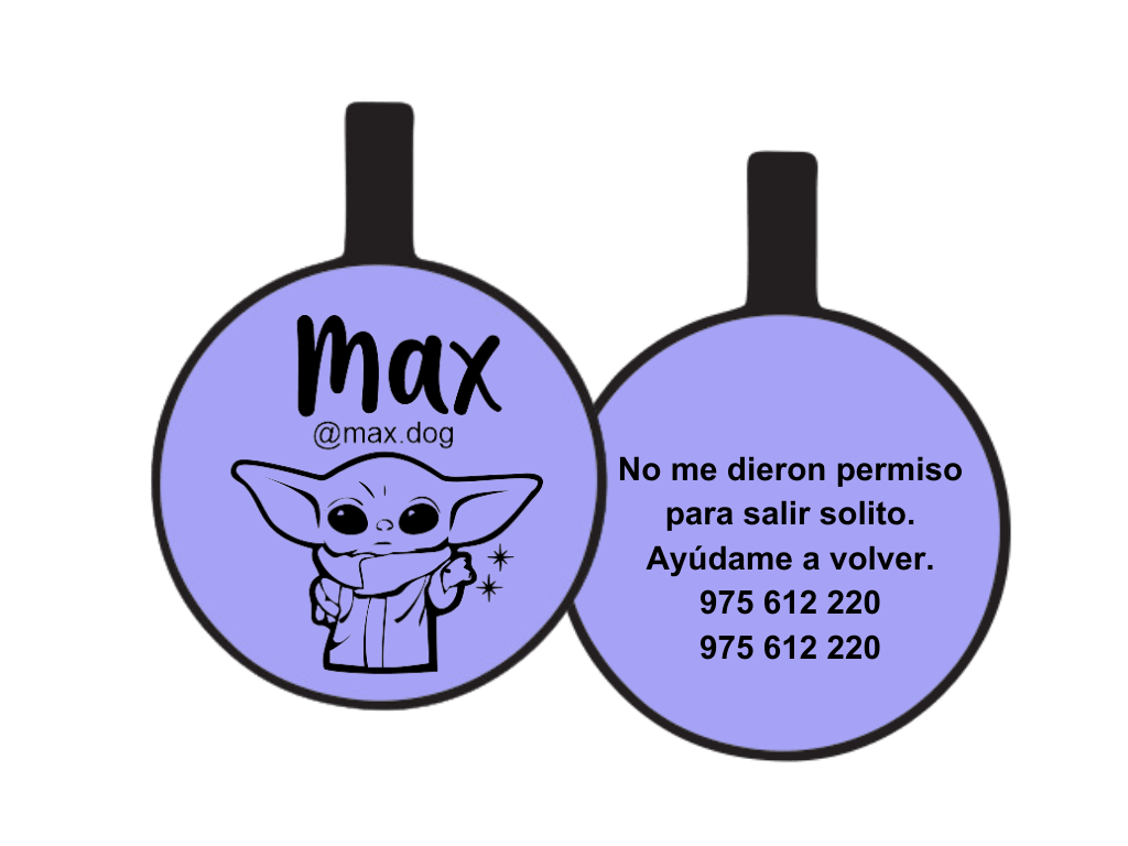 PLACA DE IDENTIFICACIÓN CIRCULO - BABY YODA1