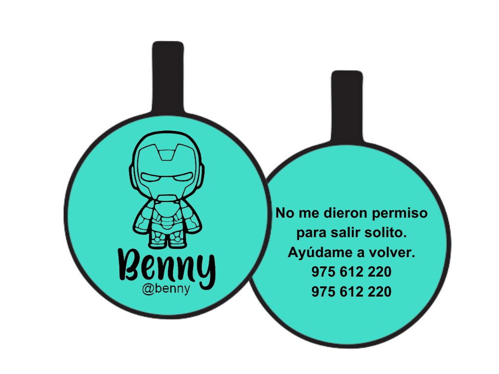 PLACA DE IDENTIFICACIÓN CIRCULO - IRON MAN1