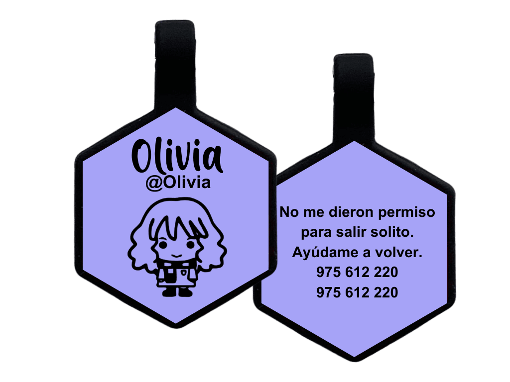 PLACA DE IDENTIFICACIÓN HEXÁGONO - HERMIONE GRANGER1