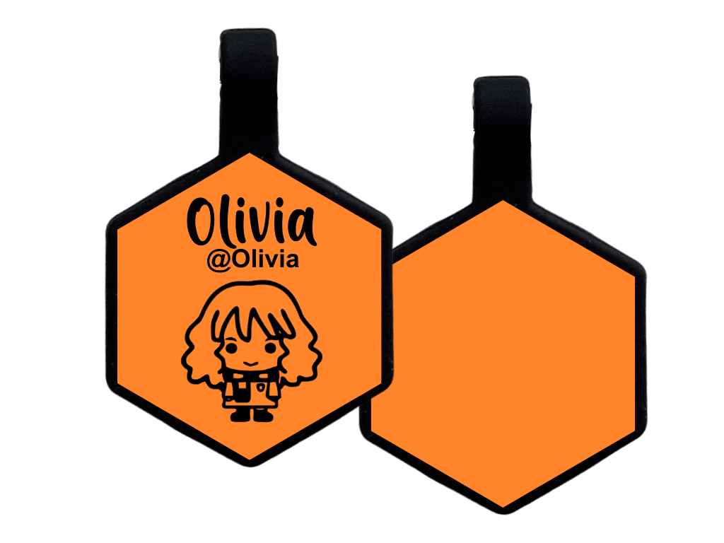 PLACA DE IDENTIFICACIÓN HEXÁGONO - HERMIONE GRANGER10