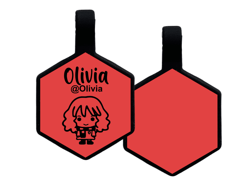 PLACA DE IDENTIFICACIÓN HEXÁGONO - HERMIONE GRANGER12