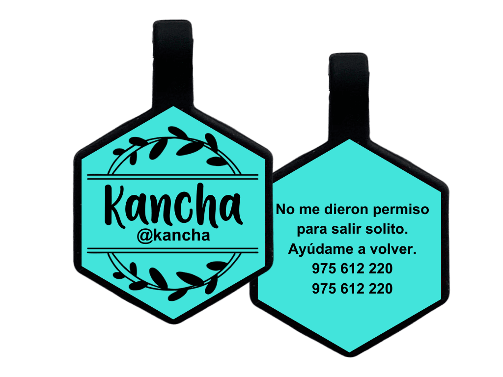 PLACA DE IDENTIFICACIÓN HEXÁGONO - CORONA DE FLORES1