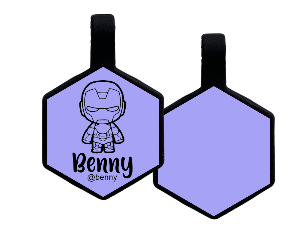 PLACA DE IDENTIFICACIÓN HEXÁGONO - IRON MAN4