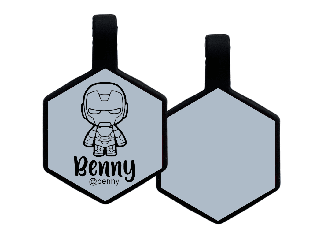 PLACA DE IDENTIFICACIÓN HEXÁGONO - IRON MAN6