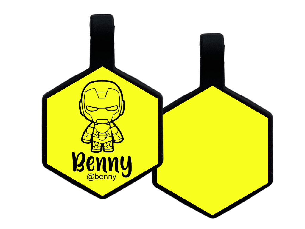 PLACA DE IDENTIFICACIÓN HEXÁGONO - IRON MAN7