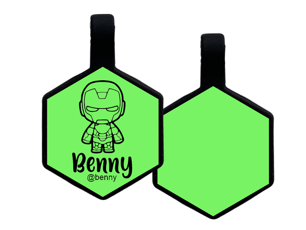 PLACA DE IDENTIFICACIÓN HEXÁGONO - IRON MAN8