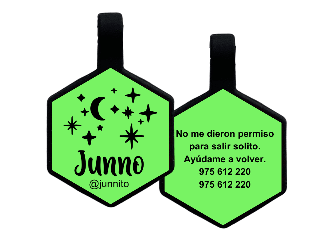 PLACA DE IDENTIFICACIÓN HEXÁGONO - NOCHE ESTRELLADA1