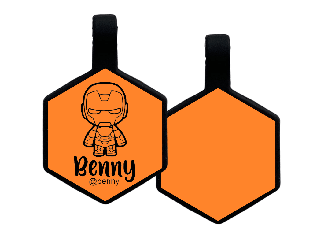 PLACA DE IDENTIFICACIÓN HEXÁGONO - IRON MAN10