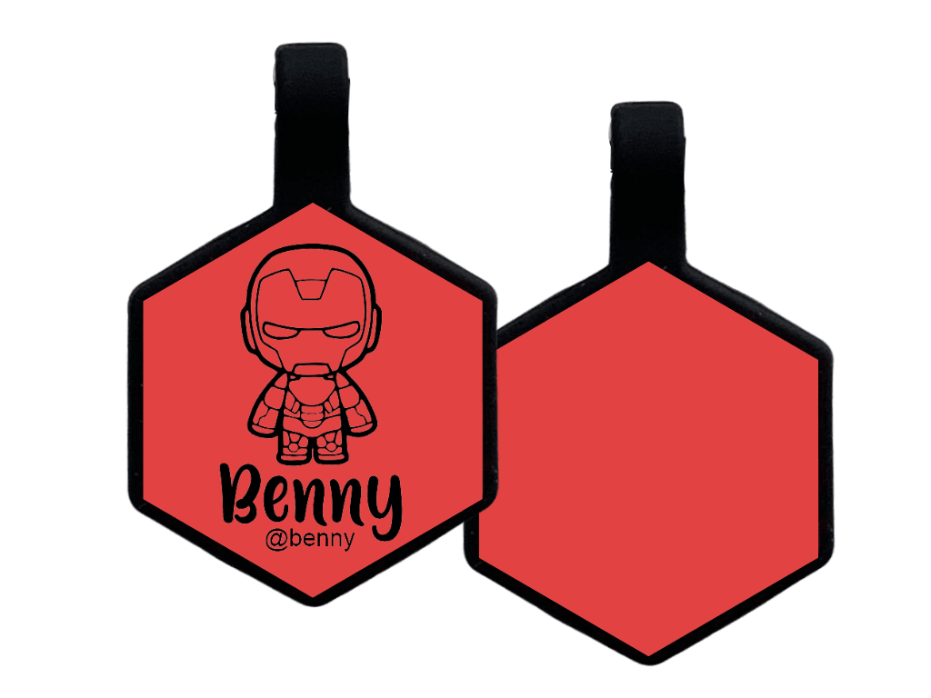 PLACA DE IDENTIFICACIÓN HEXÁGONO - IRON MAN12