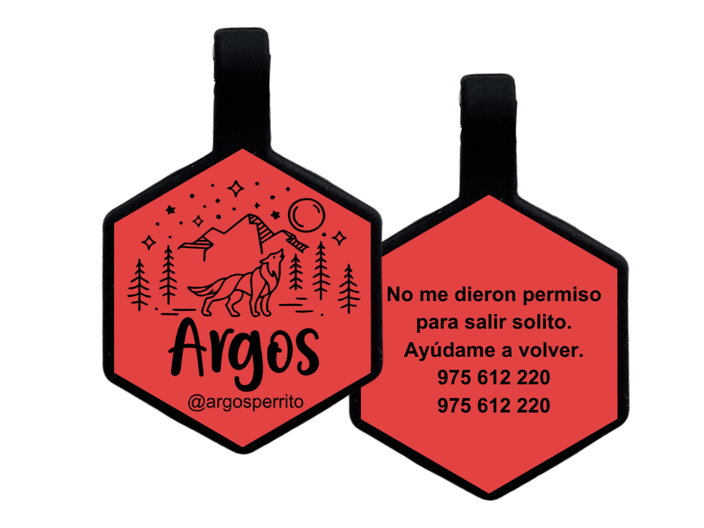 PLACA DE IDENTIFICACIÓN HEXÁGONO - AULLIDO NOCTURNO1