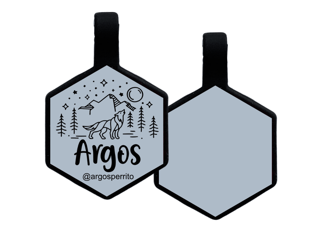 PLACA DE IDENTIFICACIÓN HEXÁGONO - AULLIDO NOCTURNO6