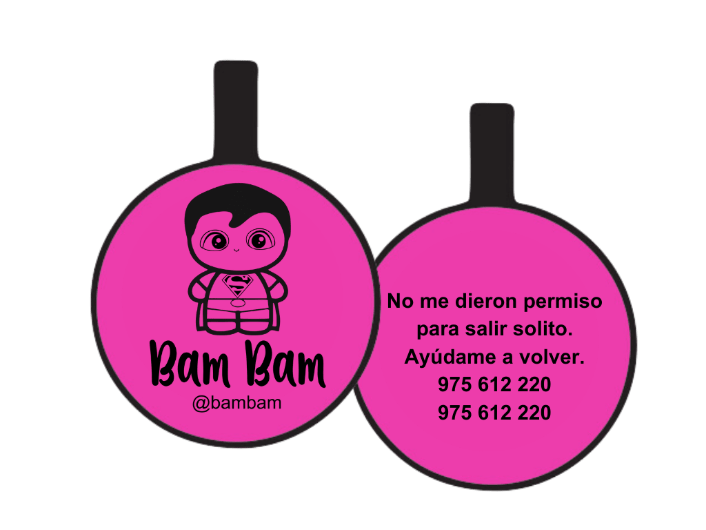 PLACA DE IDENTIFICACIÓN CIRCULO - SUPER MAN1