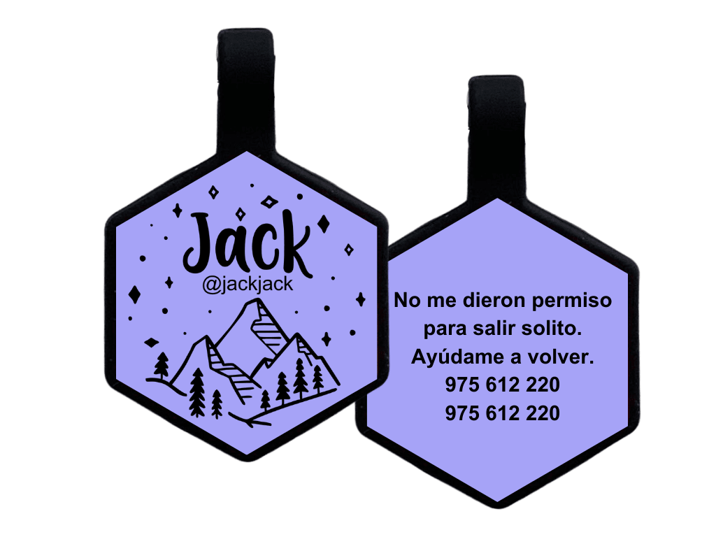 PLACA DE IDENTIFICACIÓN HEXÁGONO - NOCHE MONTAÑOSA1