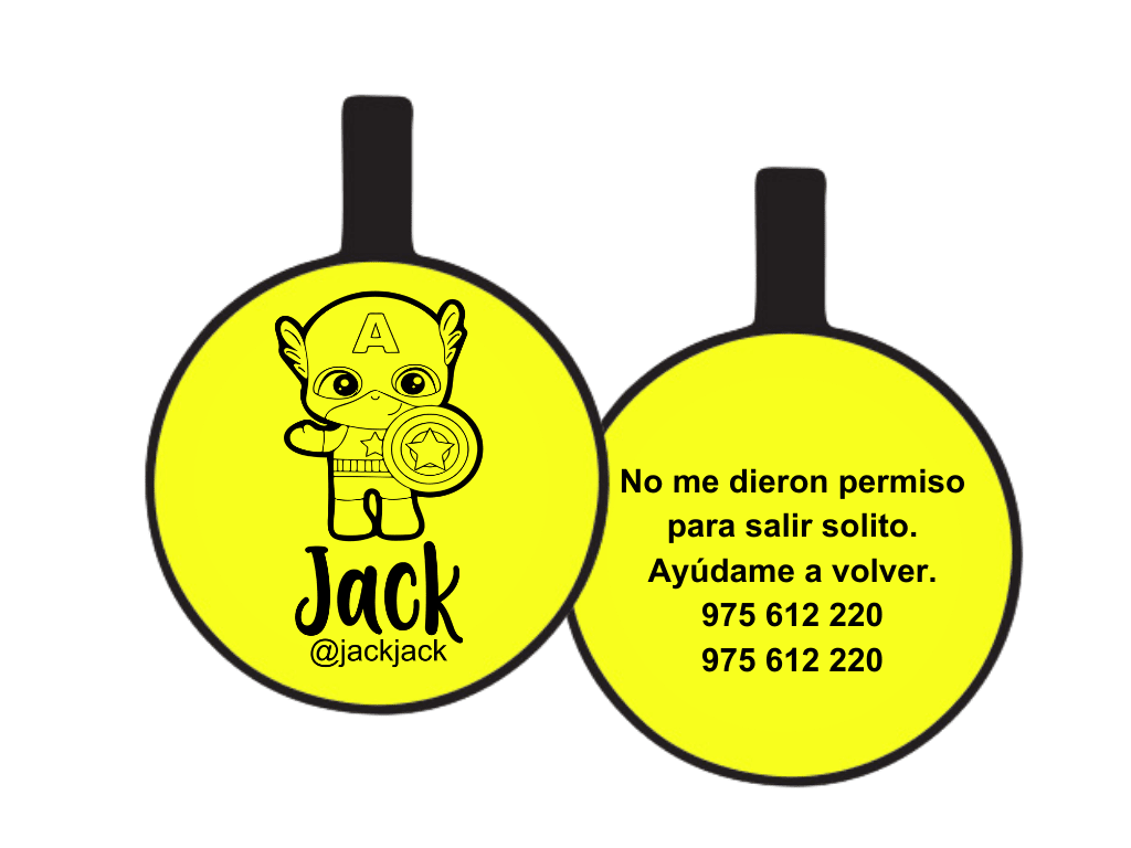 PLACA DE IDENTIFICACIÓN CIRCULO - CAPITAN AMERICA1