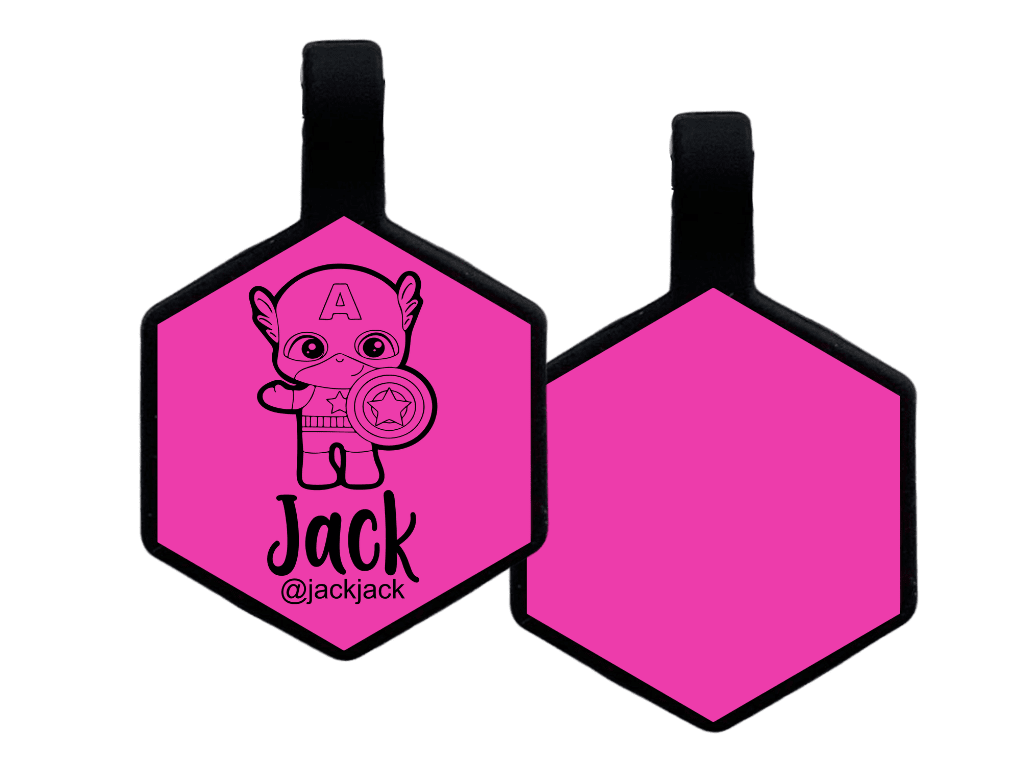 PLACA DE IDENTIFICACIÓN HEXÁGONO - CAPITAN AMERICA5