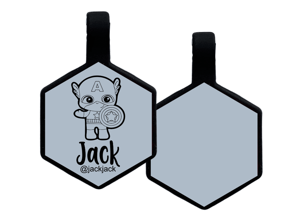 PLACA DE IDENTIFICACIÓN HEXÁGONO - CAPITAN AMERICA6