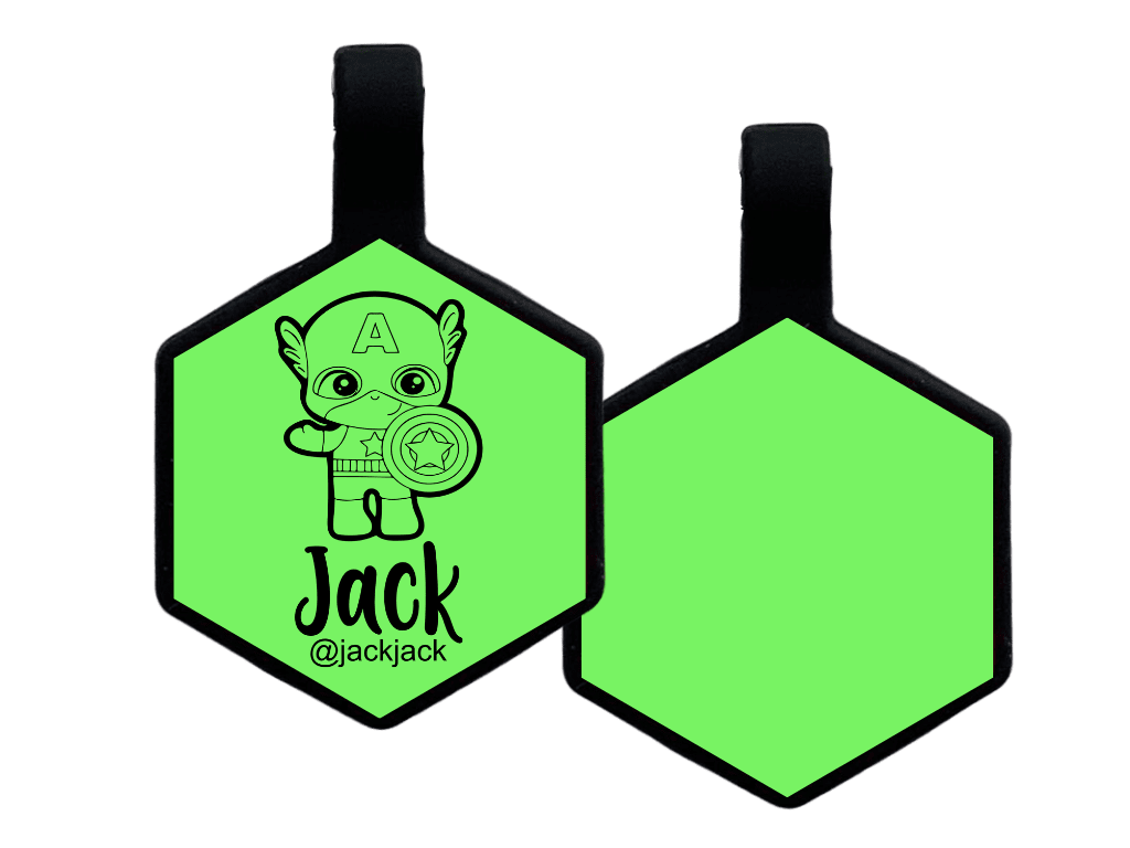 PLACA DE IDENTIFICACIÓN HEXÁGONO - CAPITAN AMERICA7