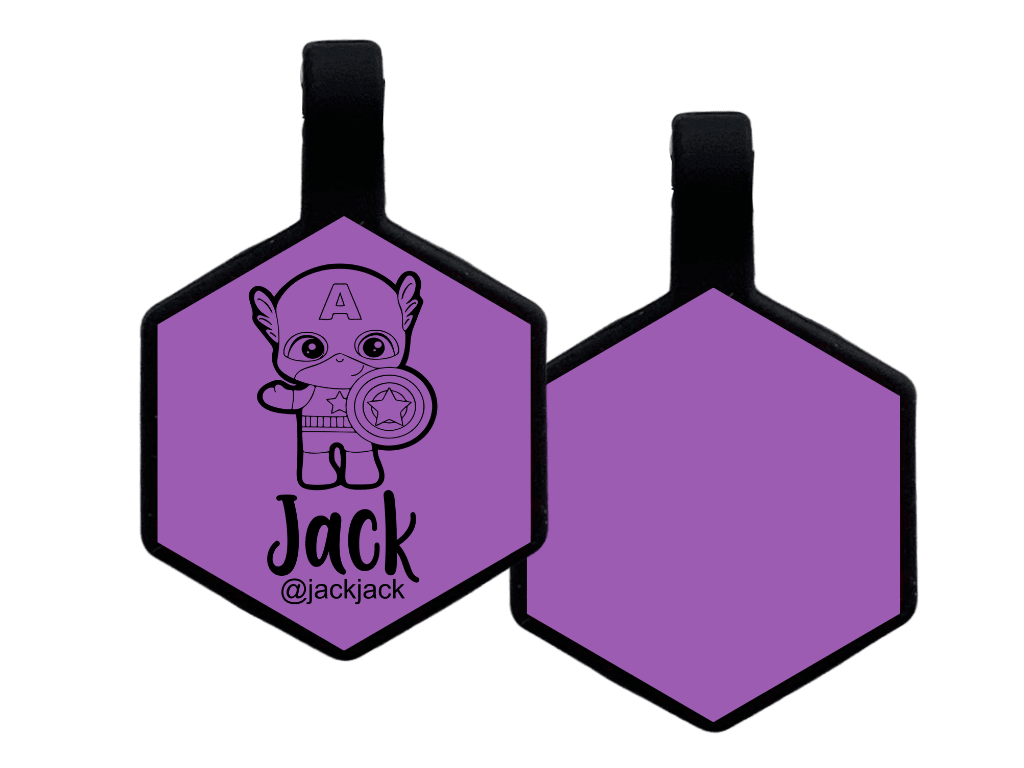 PLACA DE IDENTIFICACIÓN HEXÁGONO - CAPITAN AMERICA8