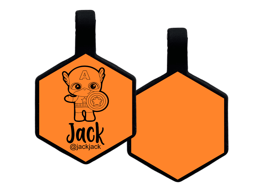 PLACA DE IDENTIFICACIÓN HEXÁGONO - CAPITAN AMERICA9