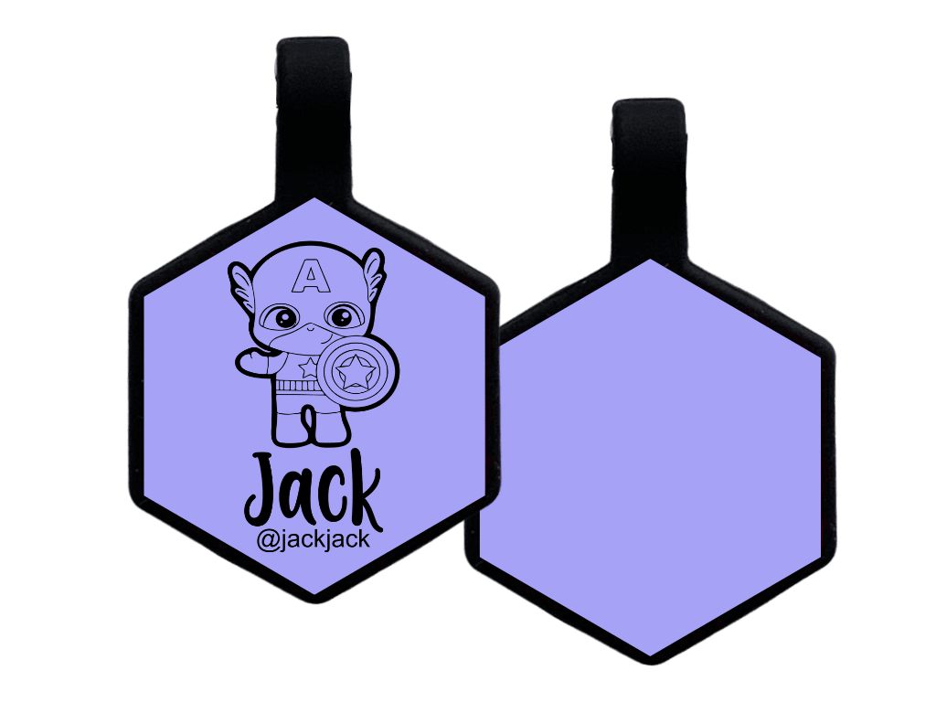 PLACA DE IDENTIFICACIÓN HEXÁGONO - CAPITAN AMERICA12