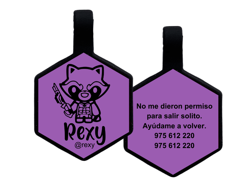 PLACA DE IDENTIFICACIÓN HEXÁGONO - ROCKET1