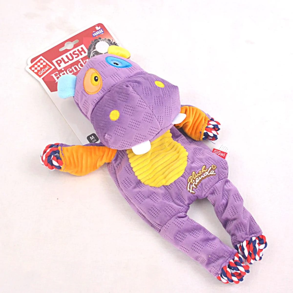 BIG PLUSH FRIENDZ HIPOPÓTAMO GIGWI - Juguete jalador con soga interior + chirriador1