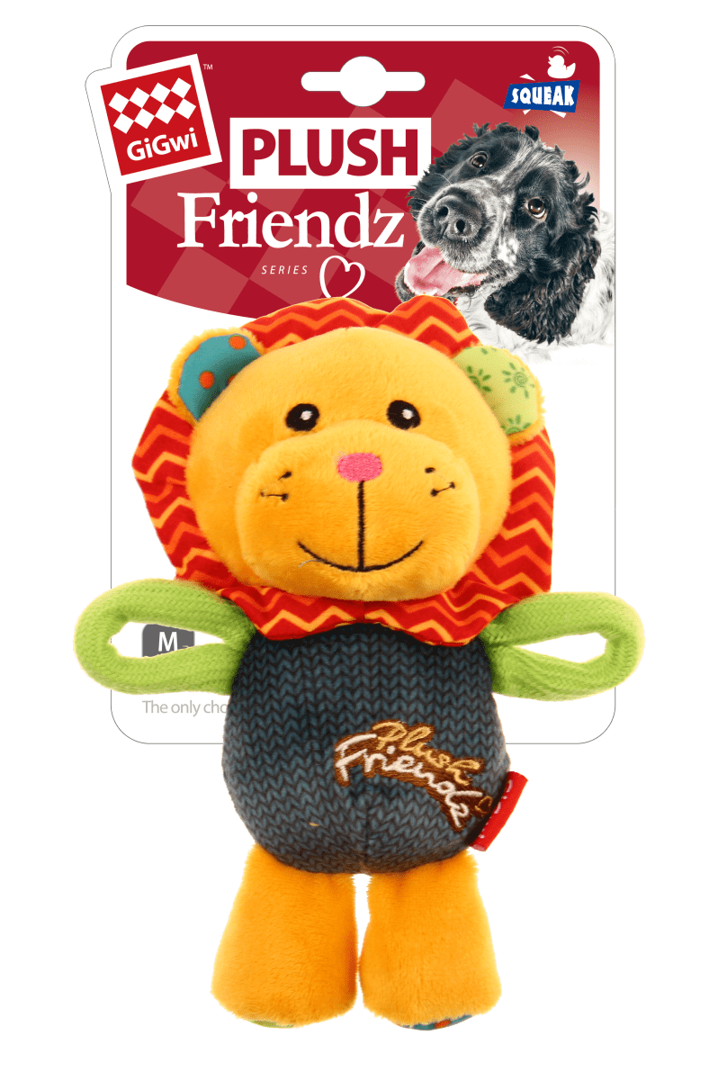 GIGWI LION PLUSH FRIENDZ WITH SQUEAKER1