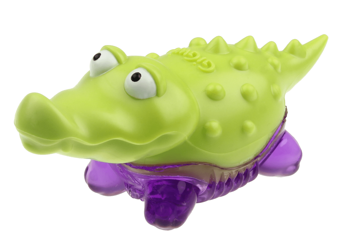 GIGWI SUPPA PUPPA COCODRILO - MORDEDOR (VERDE/MORADO)3