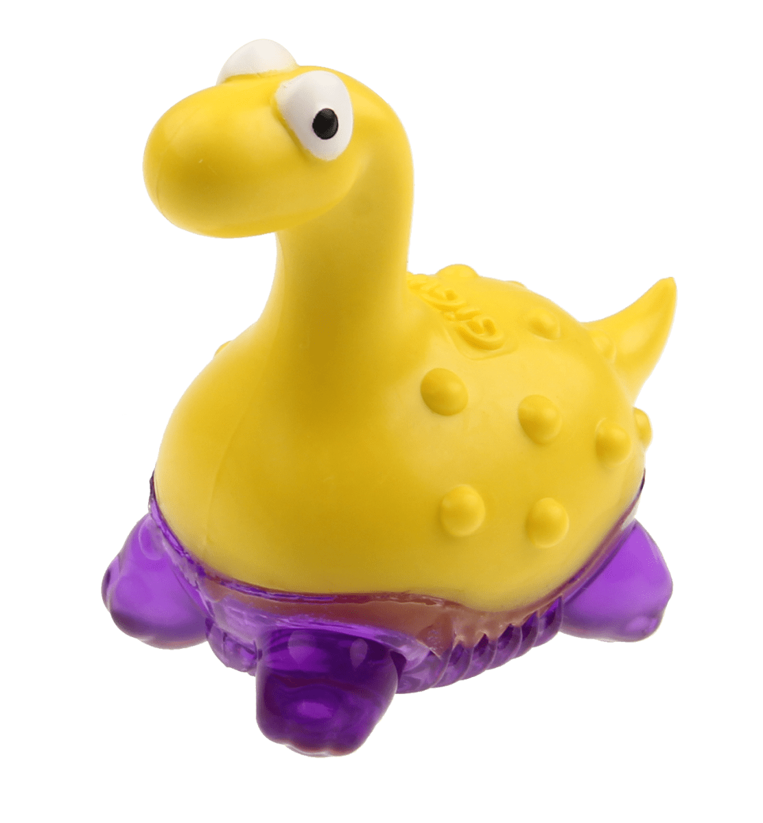 GIGWI SUPPA PUPPA DINOSAURIO - MORDEDOR (AMARILLO/MORADO)2