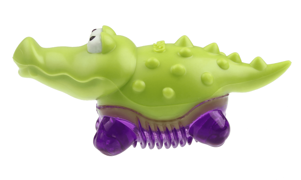 GIGWI SUPPA PUPPA COCODRILO - MORDEDOR (VERDE/MORADO)4
