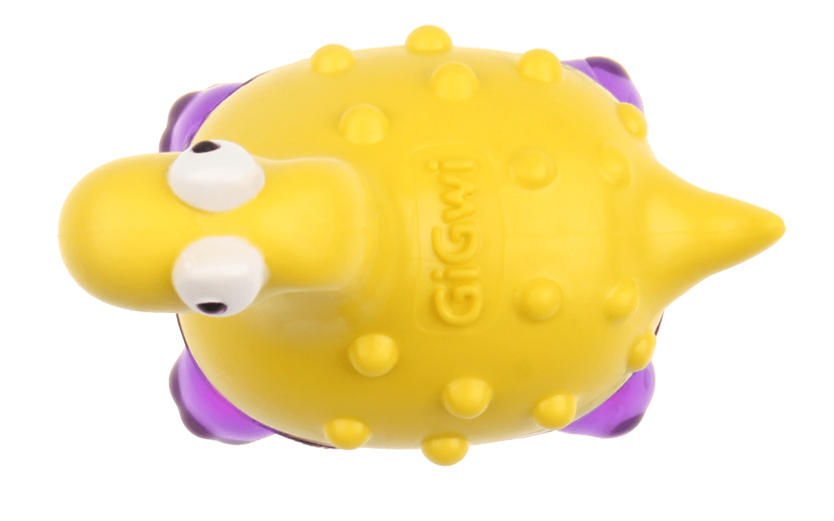 GIGWI SUPPA PUPPA DINOSAURIO - MORDEDOR (AMARILLO/MORADO)5