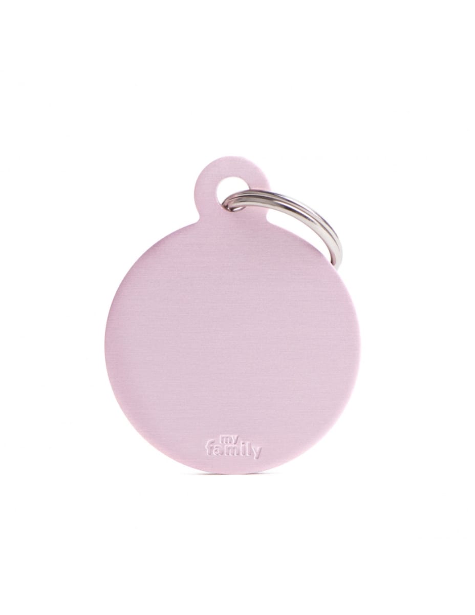 MY FAMILY PLACA CIRCULO ALUMINIO ROSADO MATE1