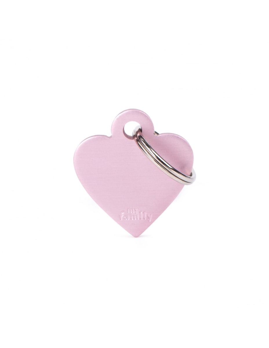 MY FAMILY PLACA ALUMINIO CORAZON ROSADO2