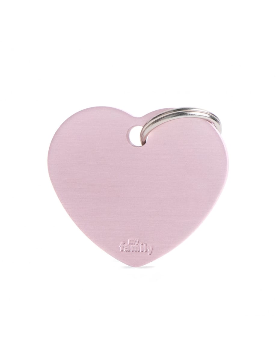 MY FAMILY PLACA ALUMINIO CORAZON ROSADO1