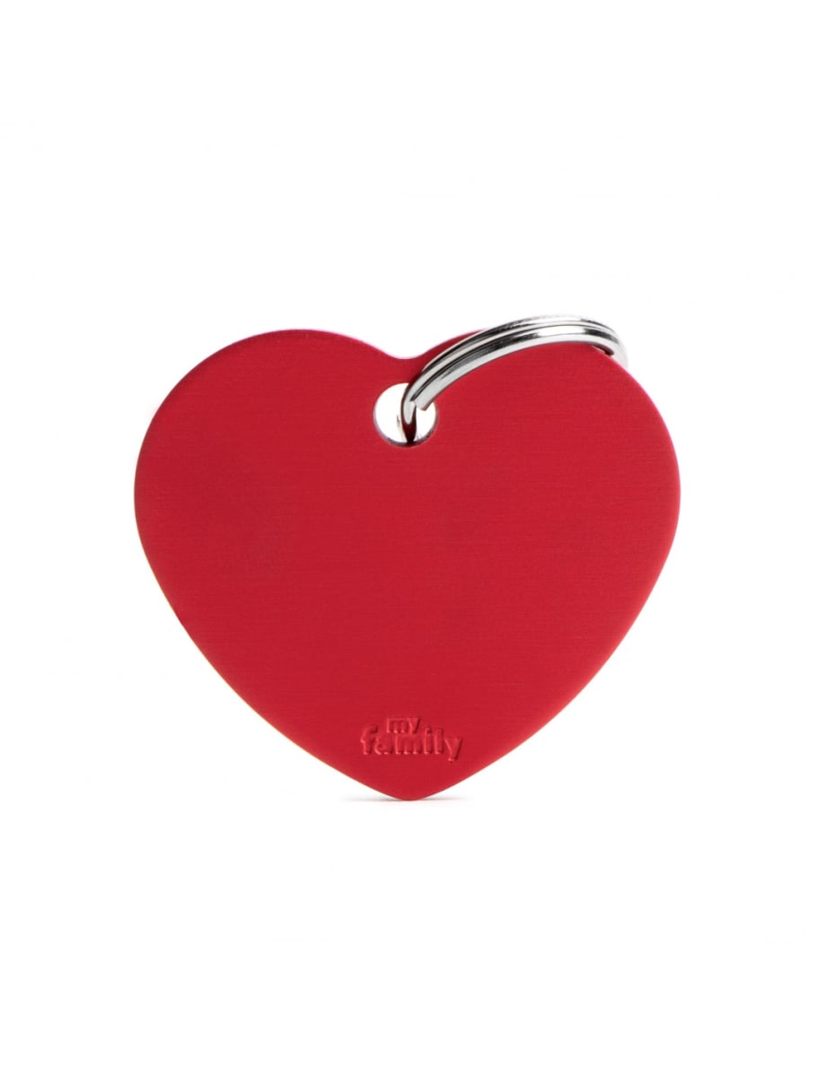 MY FAMILY PLACA ALUMINIO CORAZON ROJO1