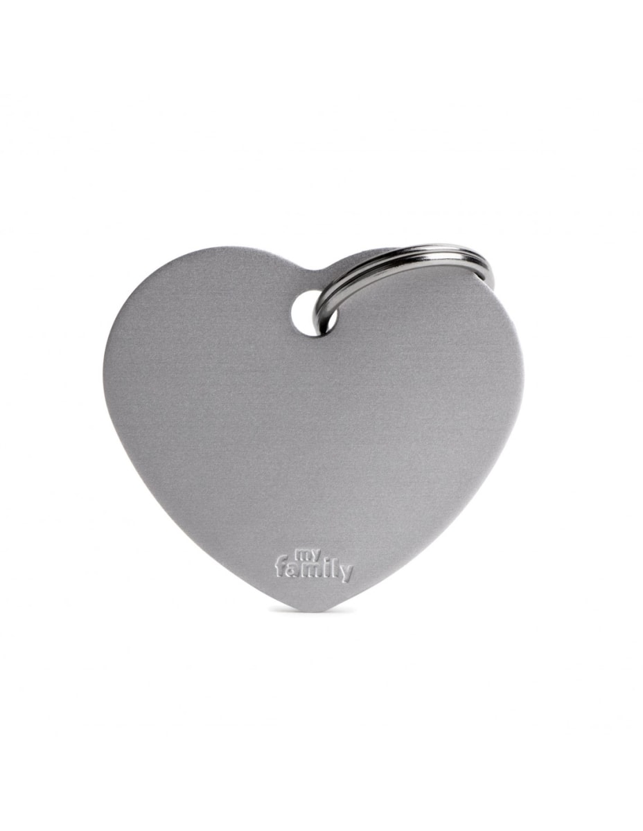 MY FAMILY PLACA CORAZON ALUMINIO GRIS MATE1