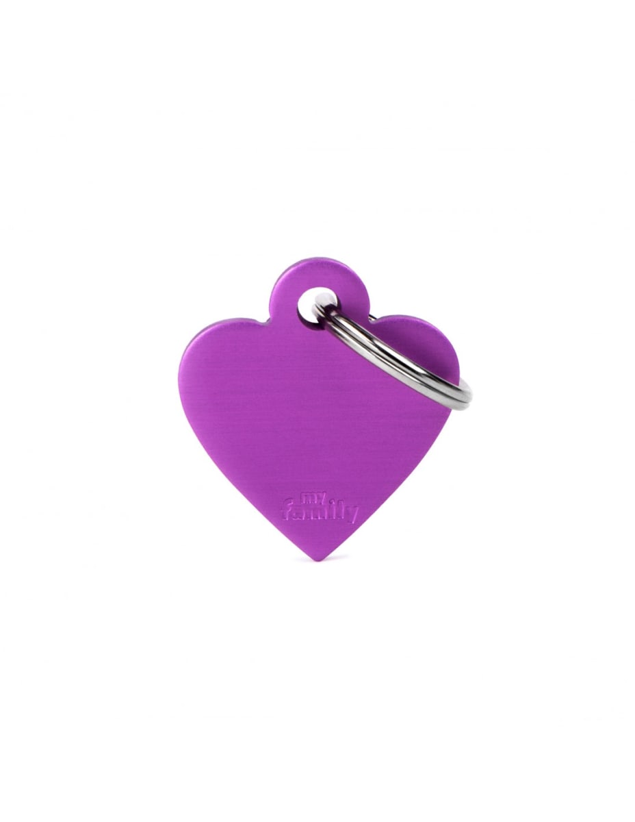 MY FAMILY PLACA CORAZON ALUMINIO VIOLETA MATE2