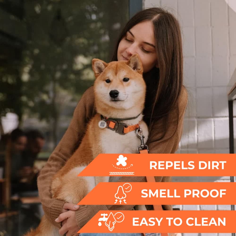 WAUDOG COLLAR WATERPROOF NARANJA - HEBILLA FASTEX METAL - PLACA QR5