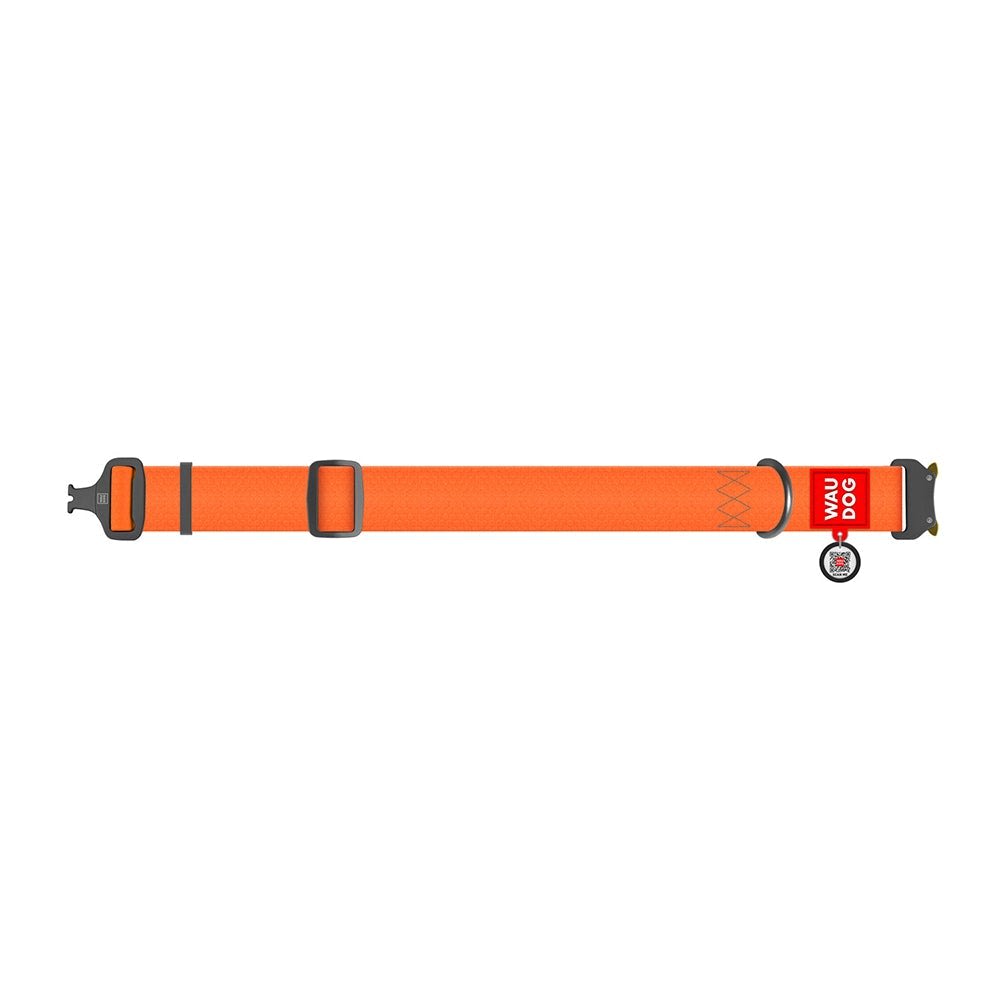 WAUDOG COLLAR WATERPROOF NARANJA - HEBILLA FASTEX METAL - PLACA QR7
