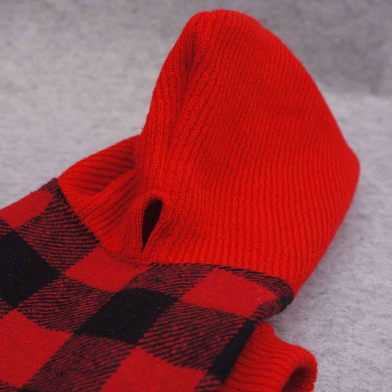 FITWARM VESTIDO CON CAPUCHA A CUADROS ROJO2