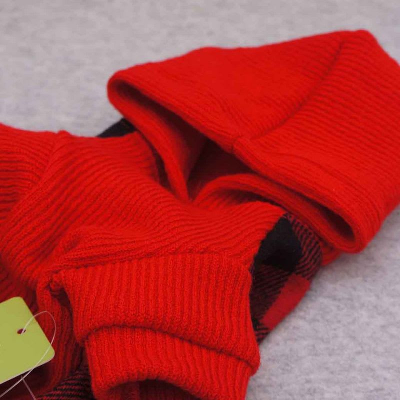 FITWARM VESTIDO CON CAPUCHA A CUADROS ROJO4