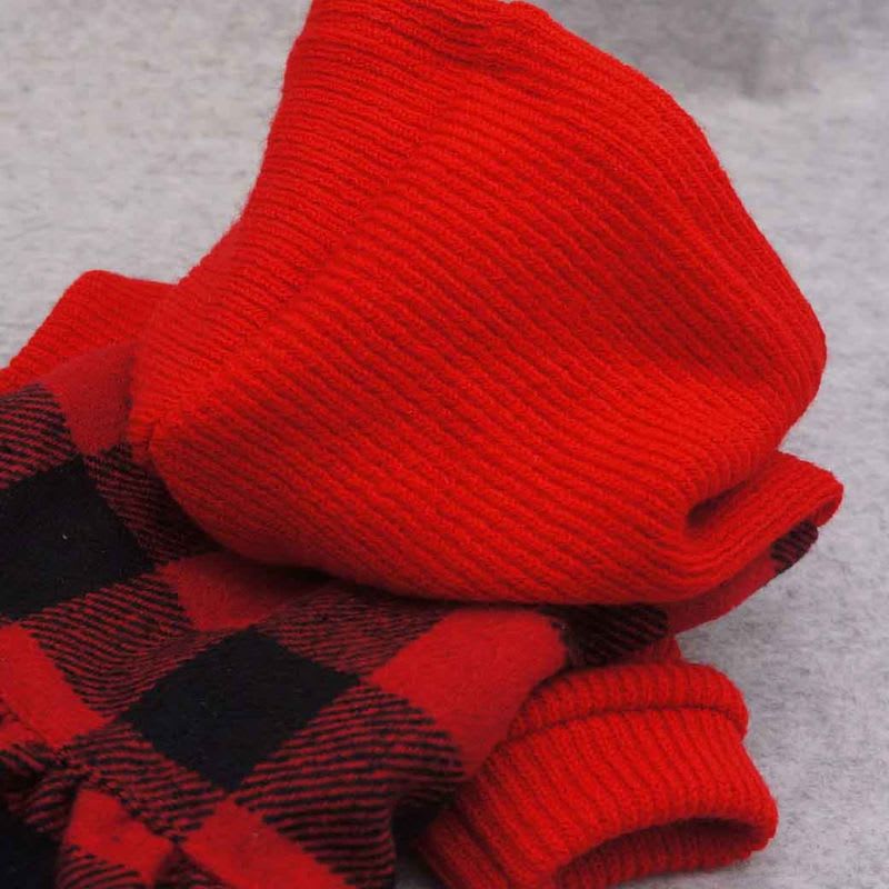 FITWARM VESTIDO CON CAPUCHA A CUADROS ROJO5