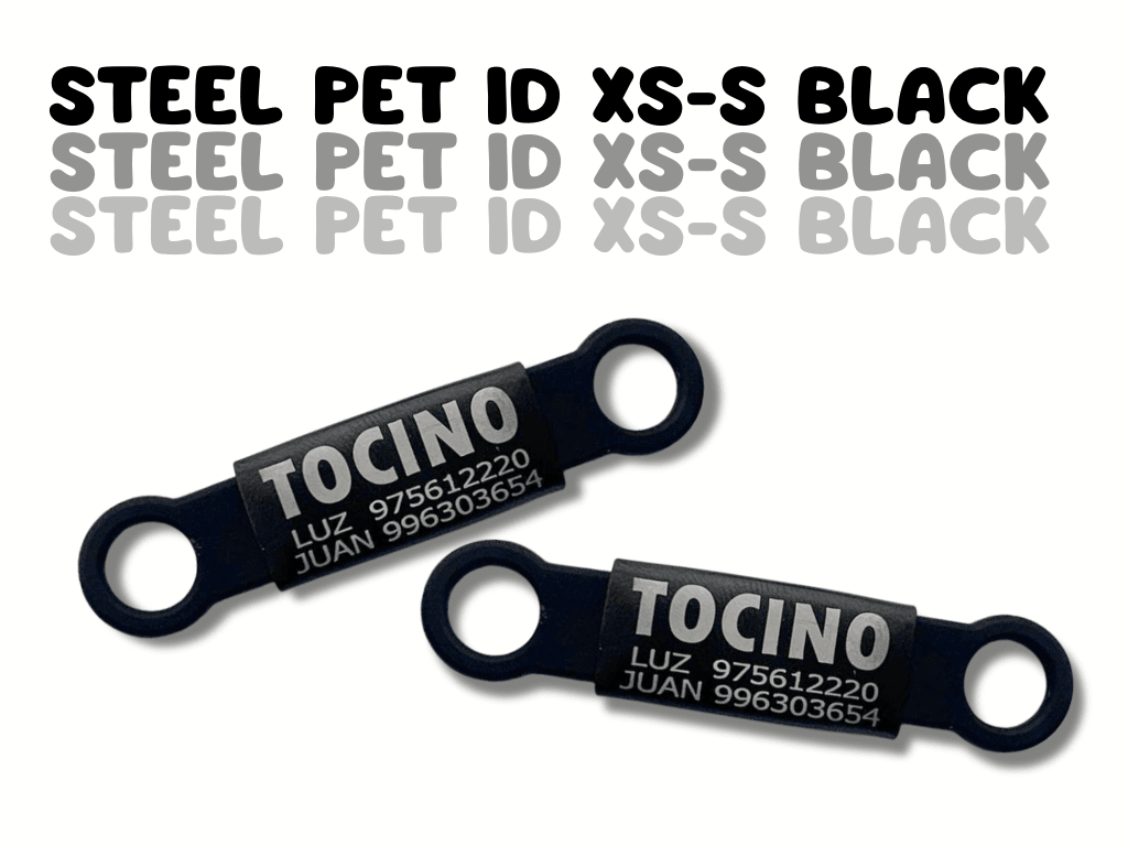 STEEL PET ID - PLACA DE IDENTIFICACION XS-S FULL BLACK1