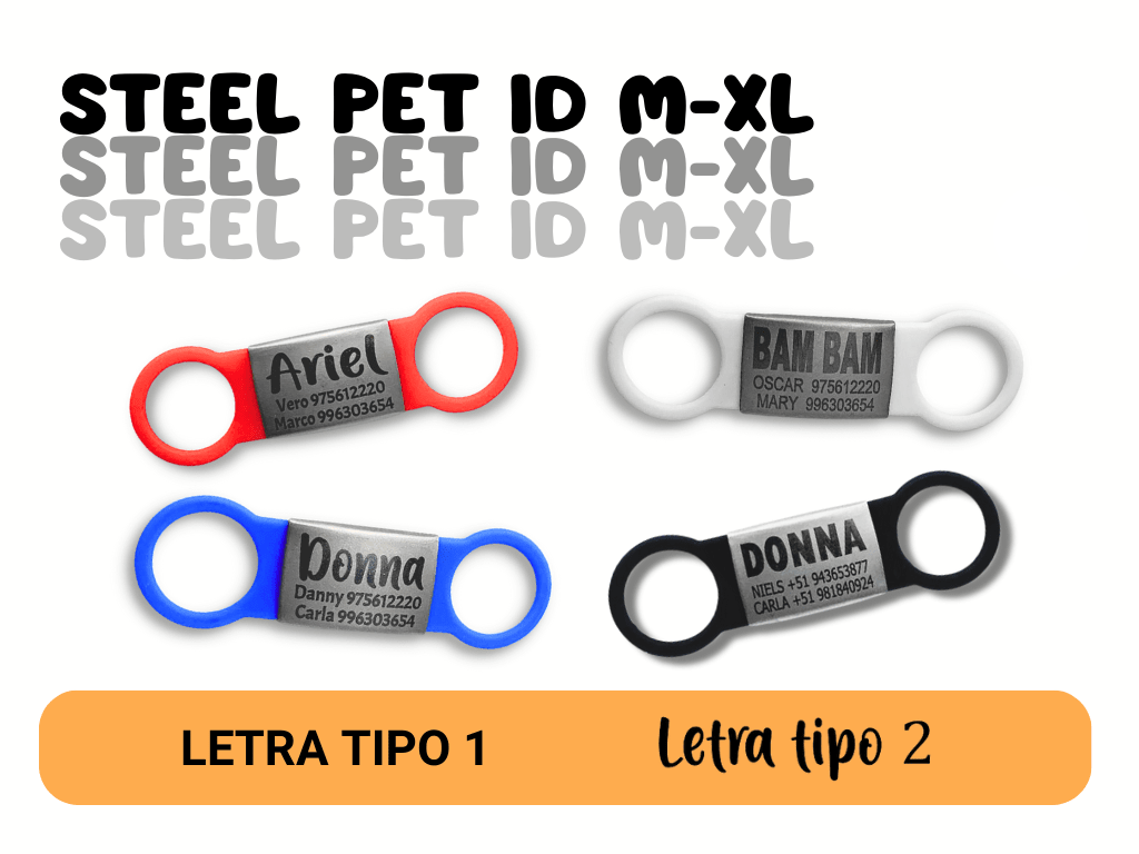 STEEL PET ID - PLACA DE IDENTIFICACION M-XL1