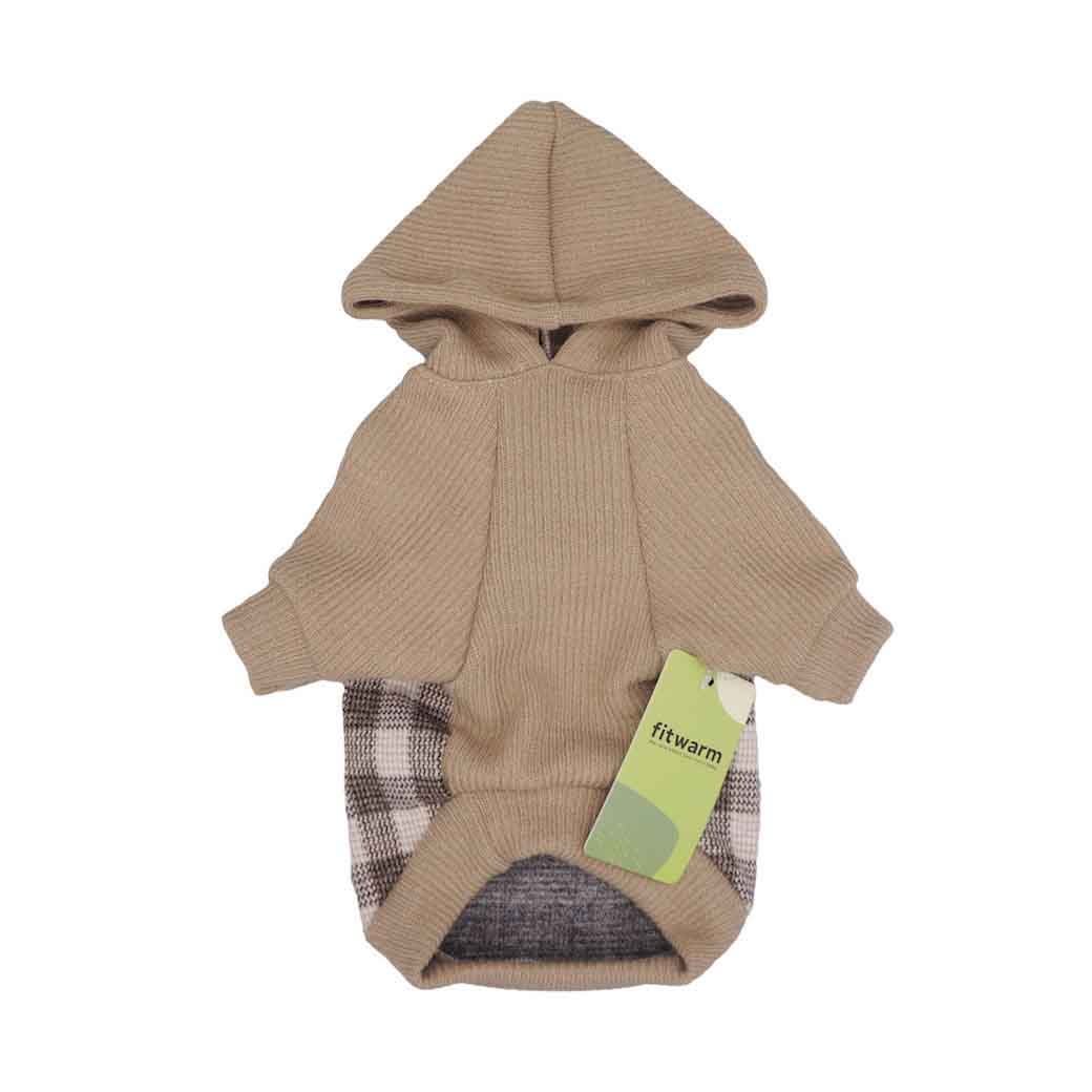FITWARM SUDADERA CON CAPUCHA A CUADROS KHAKI5