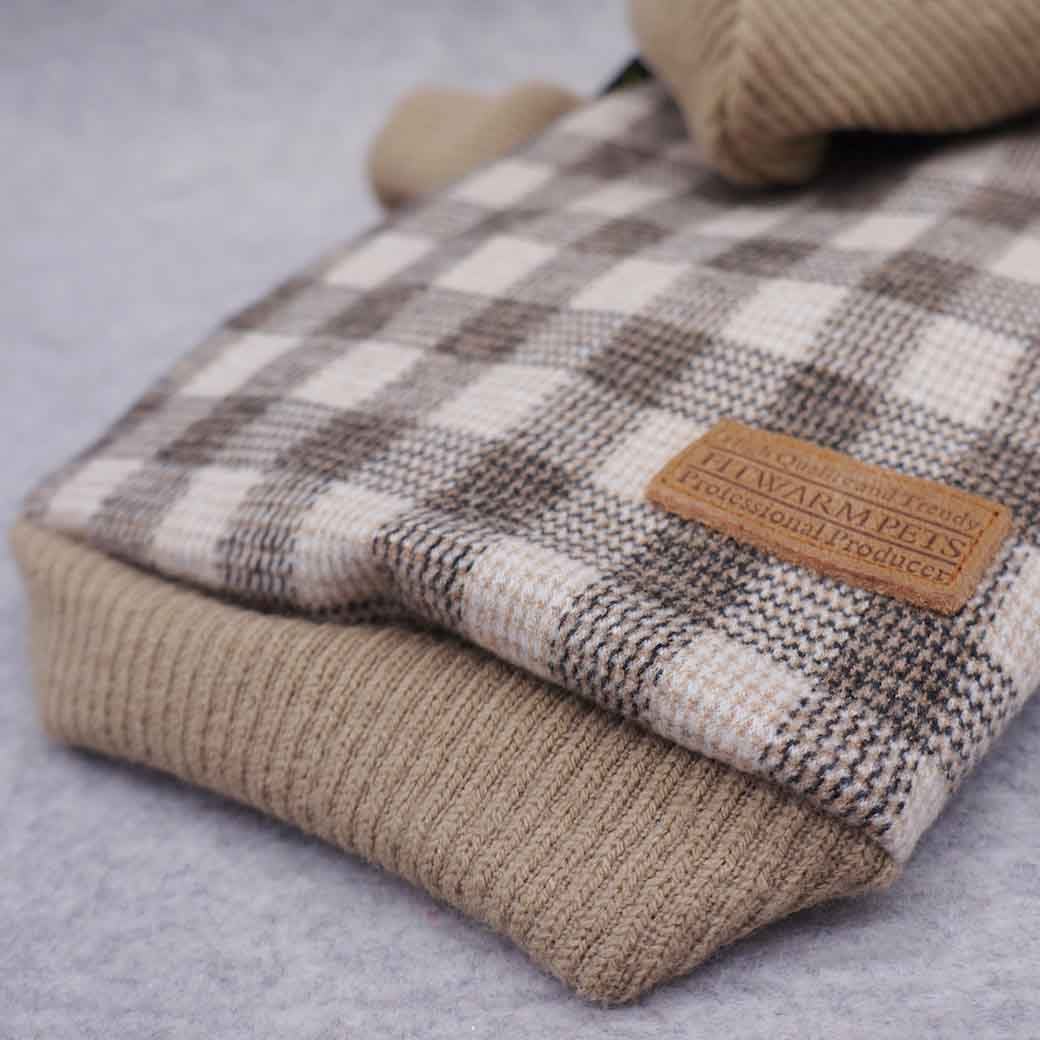 FITWARM SUDADERA CON CAPUCHA A CUADROS KHAKI6