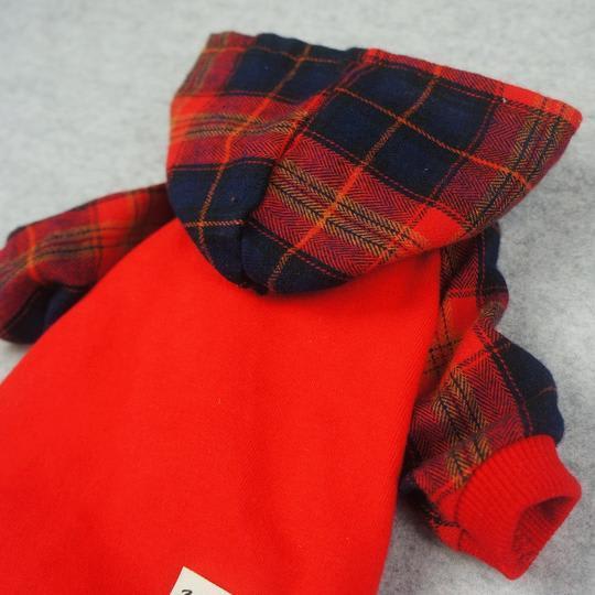 FITWARM SUDADERA CON CAPUCHA A CUADROS ROJO2
