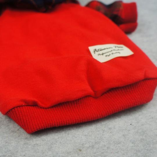 FITWARM SUDADERA CON CAPUCHA A CUADROS ROJO4